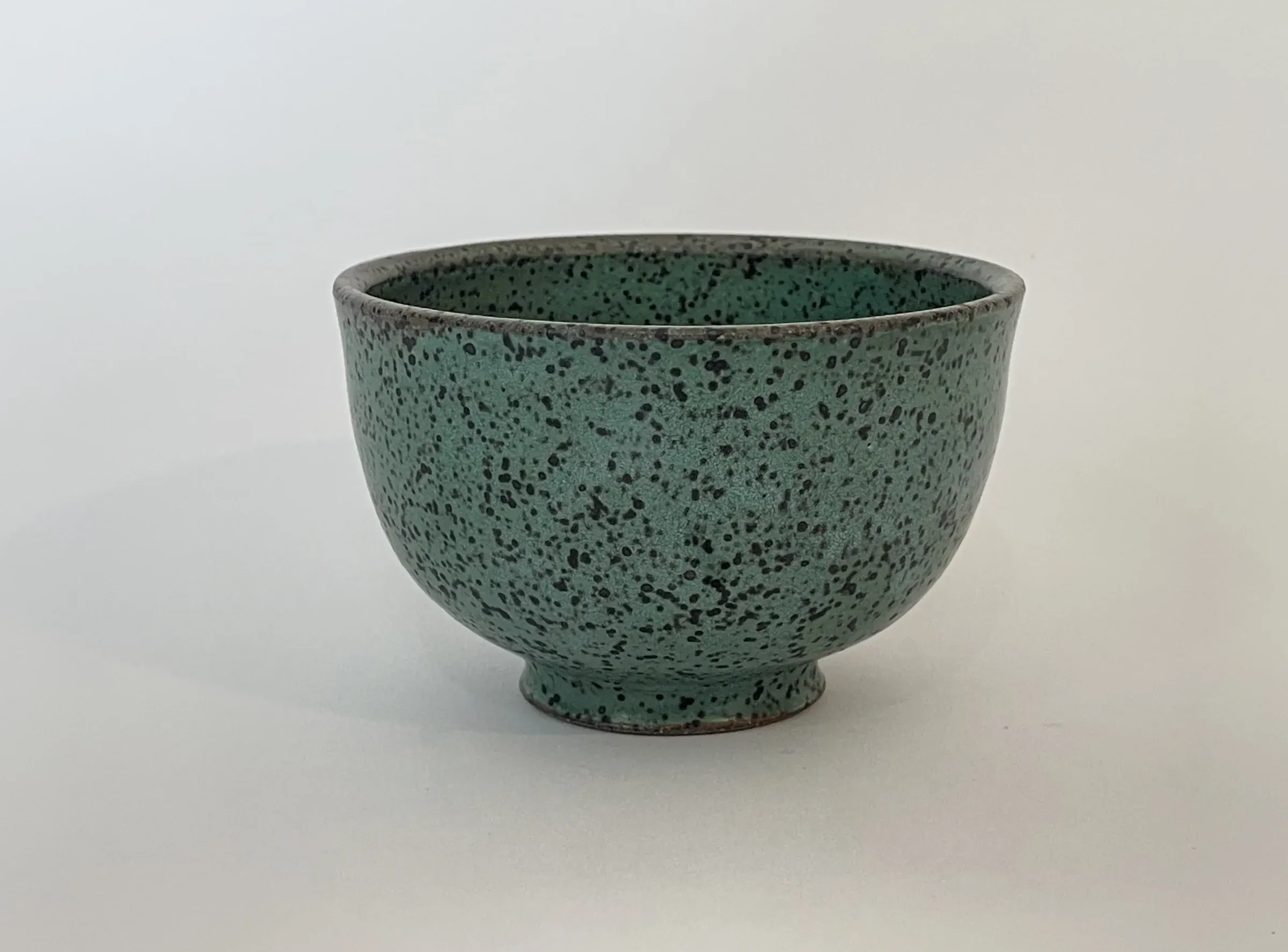 Simple Speckled Teal Teabowl, T.L. Cheung
